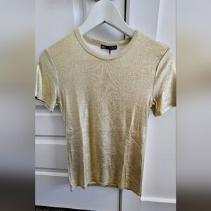 Zara Gold Short Sleeve Blouse